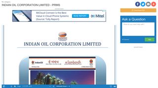 INDIAN OIL CORPORATION LIMITED - PRMS | manualzz.com