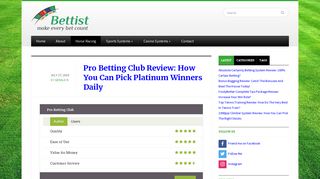 Pro Betting Club Review: How You Can Pick Platinum Winners Daily