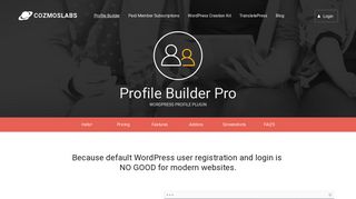 Profile Plugin WordPress - Profile Builder Pro - Cozmoslabs