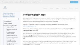 Configuring login page - WebMail Pro 7 documentation - AfterLogic
