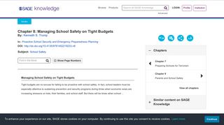 SAGE Books - Managing School Safety on Tight Budgets