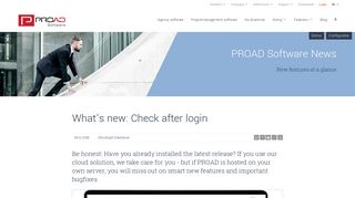 New: We check after login, if your PROAD version is up to date