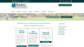 Fort Wayne, IN Accounting Firm | Client Login Page | Baden Gage ...