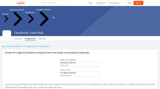 Create Pro Agent Solutions contacts from new leads on Facebook ...
