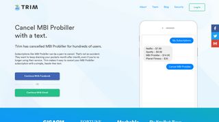 Cancel MBI Probiller | Track and Manage Subscriptions | Trim