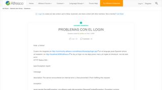 PROBLEMAS CON EL LOGIN | Alfresco Community
