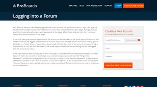 Logging into a Forum | ProBoards