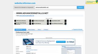 advancedinstalls.net at WI. ProBusinessTools Login - Website Informer