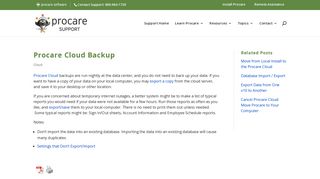 Procare Cloud Backup - Procare Support