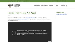 How do I run Procare Web Apps? - Procare Support