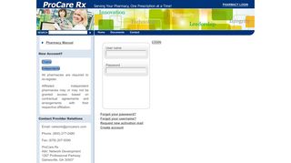 Login - ProCare Rx Pharmacy Services