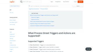 Process Street - Integration Help & Support | Zapier
