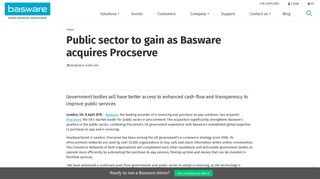 Public Sector to Gain as Basware Acquires Procserve - Basware