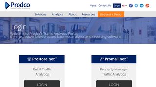 Login | Retail Traffic Analytics and Reporting Software | Prodco Analytics