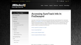 Accessing SureTrack Info in ProDemand - Mitchell 1 ShopConnection