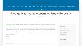 Prodigy Math Game – Learn for Free – Forever – | Digital Learning ...
