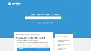 Changing Your Child's Password – Prodigy