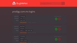 prodigy.com.mx passwords - BugMeNot
