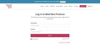Login using your email | Beet Box Produce