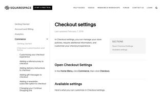 Checkout settings – Squarespace Help