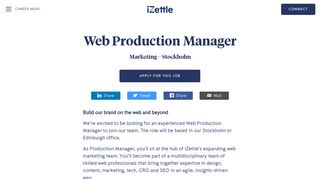 Web Production Manager - iZettle