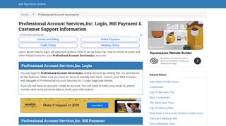 Professional Account Services,Inc. Login, Bill Payment & Customer ...