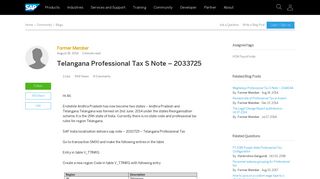 Telangana Professional Tax S Note – 2033725 | SAP Blogs