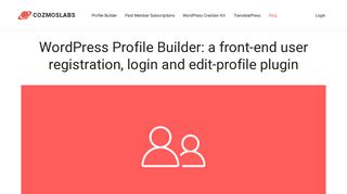WordPress Profile Builder: a front-end user registration, login and edit ...