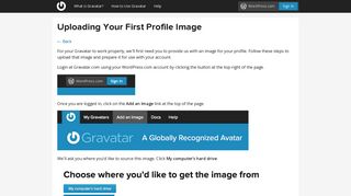 Uploading Your First Profile Image - Gravatar - Globally Recognized ...