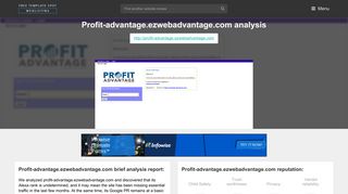 Profit Advantage Ezwebadvantage. Resource Center