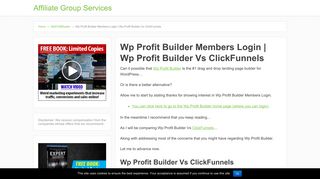 Wp Profit Builder Members Login | Wp Profit Builder Vs ClickFunnels