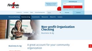 Non-Profit Organization Checking Account - First State Bank