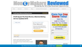 Profit Squad The Final Review, Matched Betting Services Updated 2016