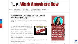 Is Profit With Our Sites A Scam Or Can You Make $1K/Day? | Work ...