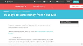 10 Ways to Earn Money from Your Site — SitePoint
