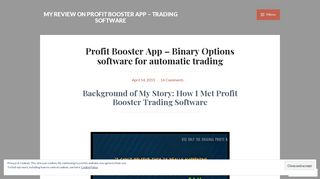 My Review on Profit Booster App – trading software