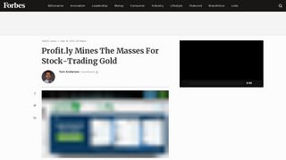 Profit.ly Mines The Masses For Stock-Trading Gold - Forbes