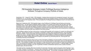 PM Hospitality Strategies Installs ProfitSage Business Intelligence ...