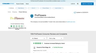 Top 1,407 Reviews and Complaints about ProFlowers