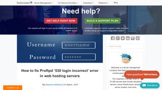 Proftpd 530 login incorrect error in web hosting servers - Bobcares