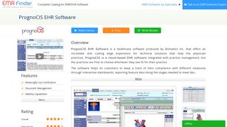 PrognoCIS EHR Software | Free Demo 2019 Reviews And Pricing ...