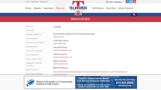 Talawanda School District - resources