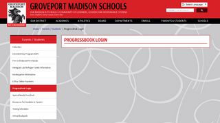ProgressBook Login - Groveport Madison Schools