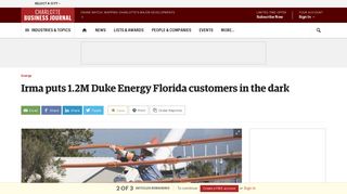 Irma puts 1.2M Duke Energy Florida customers in the dark - Charlotte ...