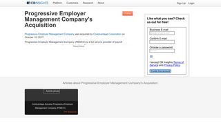 Progressive Employer Management Company's Acquisition - CB Insights