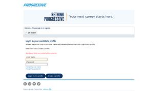 Progressive - Login to your candidate profile