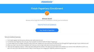 Finish Paperless Enrollment! - Progressive