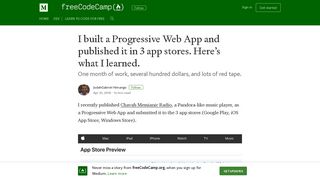 I built a Progressive Web App and published it in 3 app stores. Here's ...