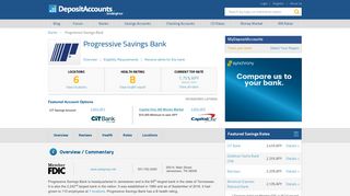 Progressive Savings Bank Reviews and Rates - Tennessee