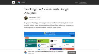 Tracking PWA events with Google Analytics – Dev Channel – Medium
